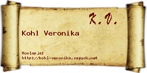 Kohl Veronika névjegykártya